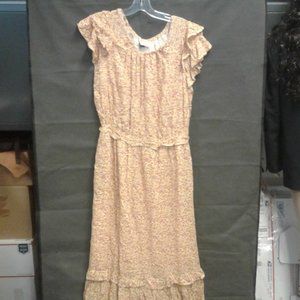 Women's Floral Print Flutter Short Sleeve Dress